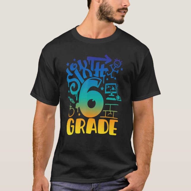 Camiseta De Vuelta A La Escuela Sexto Grado Profesora Niños (Anverso)