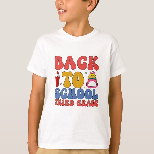 Camiseta De vuelta a la escuela: tercer grado (Anverso)