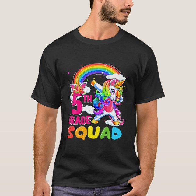 Camiseta De Vuelta A La Escuela Unicornio Dabbing Estudiant (Anverso)