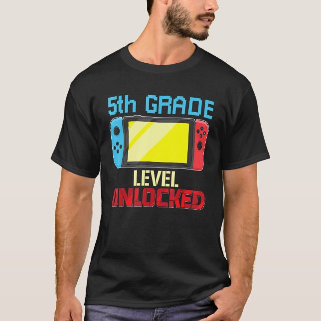 Camiseta De vuelta a la escuela Video Gamer 5º grado Desblo (Anverso)
