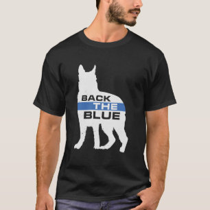 Camiseta De vuelta a la policía pastora alemana azul K9