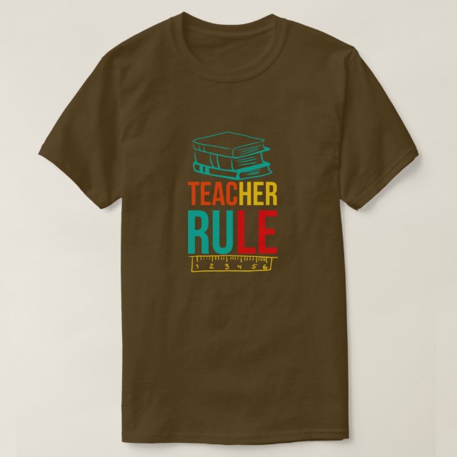 Camiseta De vuelta a la regla de los profesores de escuela (Diseño del anverso)