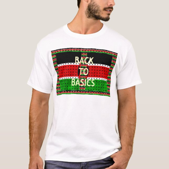 Camiseta De vuelta a lo básico: Bandera de Kenia tejiendo c (Anverso)