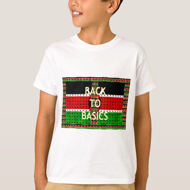 Camiseta De vuelta a lo básico: Bandera de Kenia tejiendo c (Anverso)
