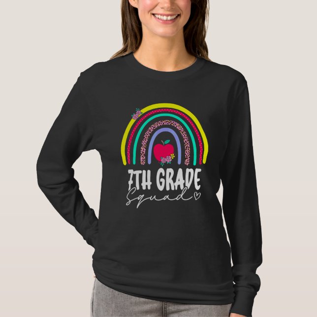 Camiseta De vuelta al arcoíris de la escuela 7º séptimo gra (Anverso)