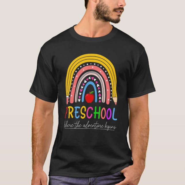 Camiseta De Vuelta Al Arcoiris Escolar Donde El Adventu (Anverso)