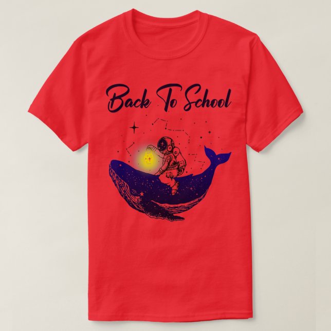 Camiseta De Vuelta Al Astronauta Ballena Escolar (Diseño del anverso)