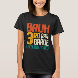 Camiseta De Vuelta al Cole 3er Grado Gamer Bruh Nivel 3er G