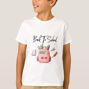 Camiseta de vuelta al cole con ilustraciones Kawai