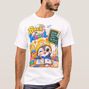 Camiseta de vuelta al cole de pingüino Kawaii