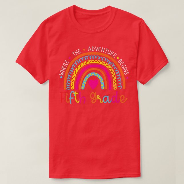 Camiseta De Vuelta Al Colegio 5º Quinto Grado Donde La Aven (Diseño del anverso)