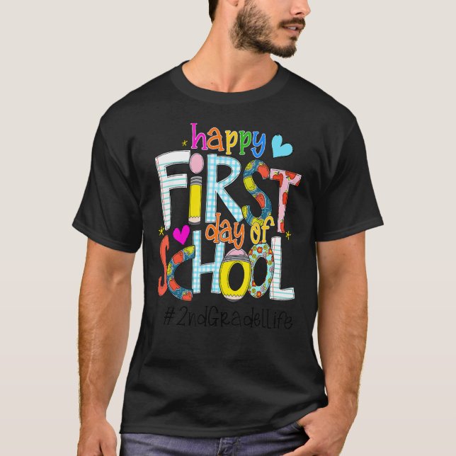 Camiseta De Vuelta Al Colegio Feliz Primer Día De Curso Esc (Anverso)