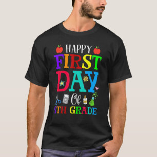 Camiseta De Vuelta Al Colegio Feliz Primer Día Del Quinto G