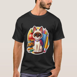 Camiseta De vuelta al colegio Gato de pelo corto oriental N