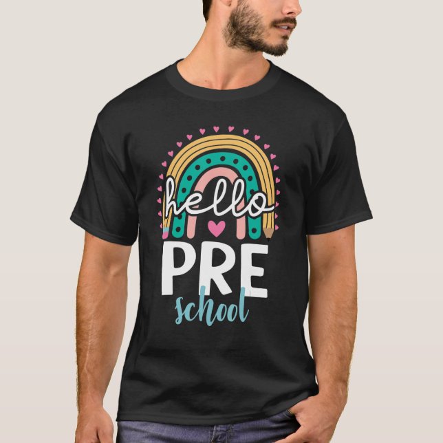 Camiseta De Vuelta Al Colegio Hola Profesora Preescolar De  (Anverso)