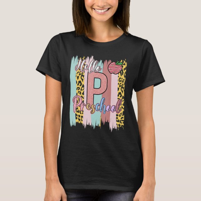 Camiseta De Vuelta Al Colegio Hola Profesores De Preescolar (Anverso)