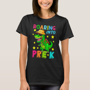Camiseta De vuelta al colegio rugiendo en los dinosaurios p