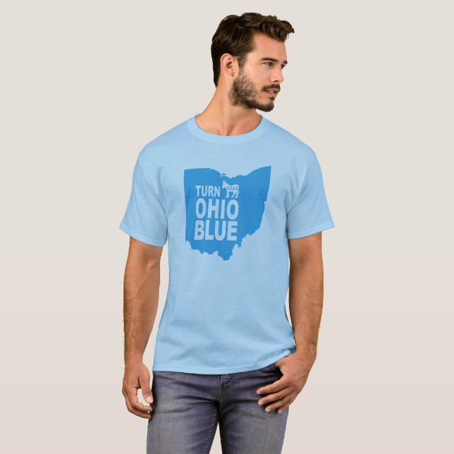 Camiseta Dé vuelta al estado liberal progresivo azul de la (Anverso completo)