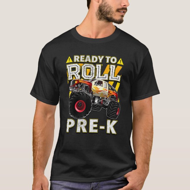 Camiseta De Vuelta Al Monstruo Escolar Preparado Para Rodar (Anverso)