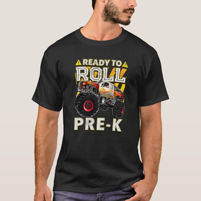 Camiseta De Vuelta Al Monstruo Escolar Preparado Para Rodar (Anverso)