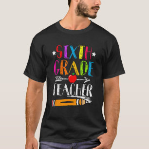 Camiseta De Vuelta Al Sexto Grado De Profesora De La Escuel