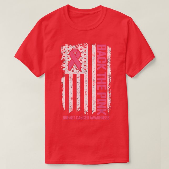 Camiseta De vuelta la bandera rosa de los Estados Unidos ad (Diseño del anverso)