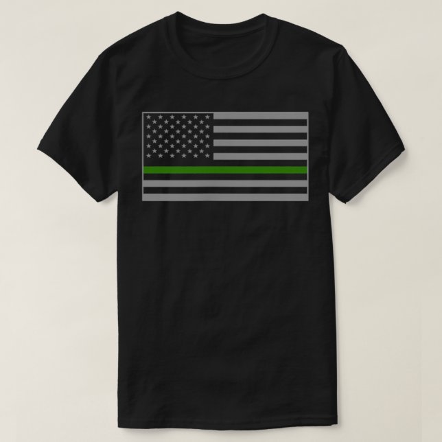 Camiseta De Vuelta La Delgada Bandera Verde Borde Militar D (Diseño del anverso)
