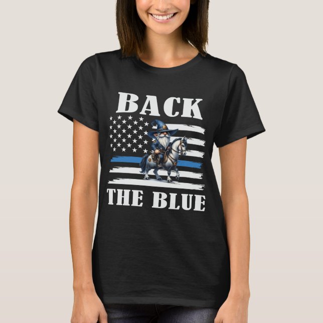 Camiseta De Vuelta La Policía Montada Del Gnome Azul (Anverso)