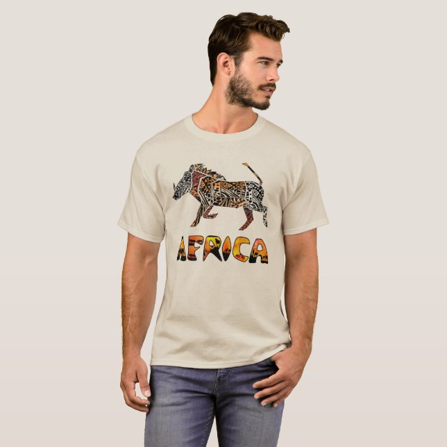 Camiseta de Warthog del africano del safari (Anverso completo)