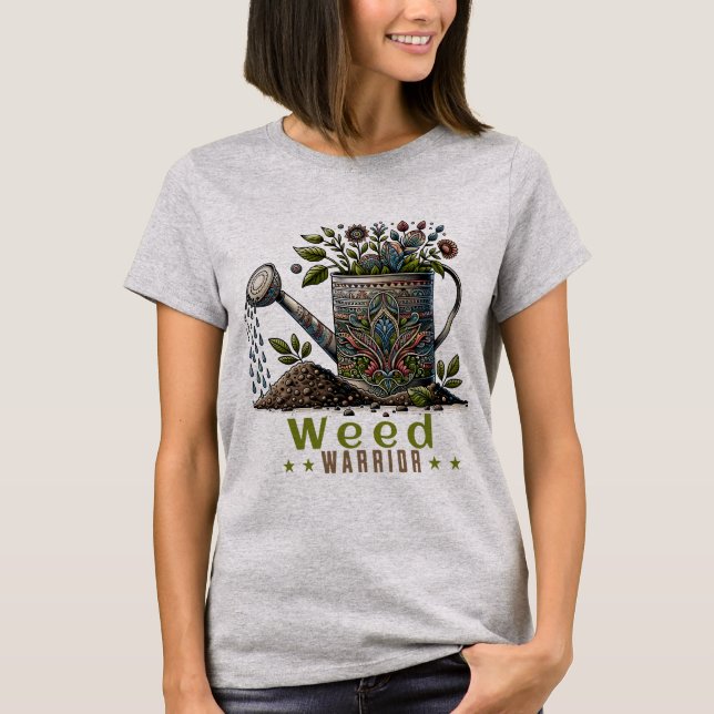 Camiseta de Weed Warrior Gray Gardening (Anverso)