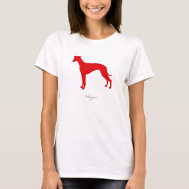 Camiseta de Whippet (silueta roja)