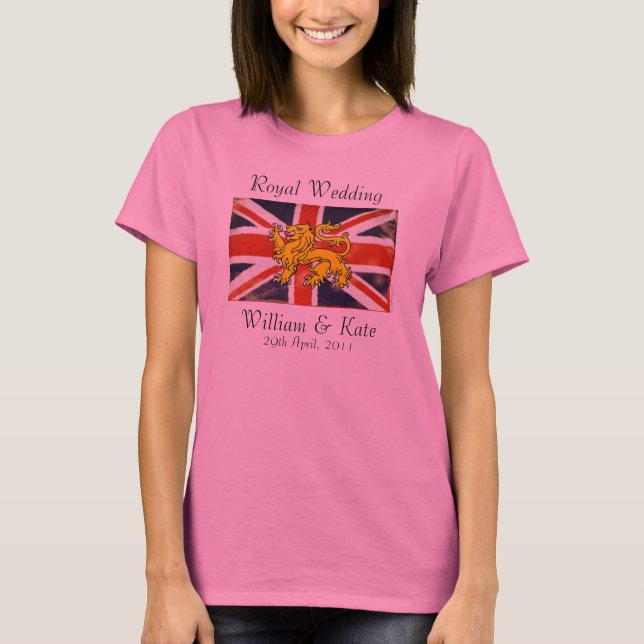 Camiseta de William & Kate Royal Boda (rosa) (Anverso)