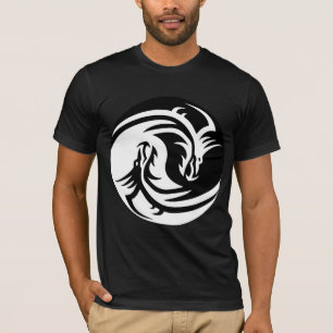 camiseta de yin yang dragons