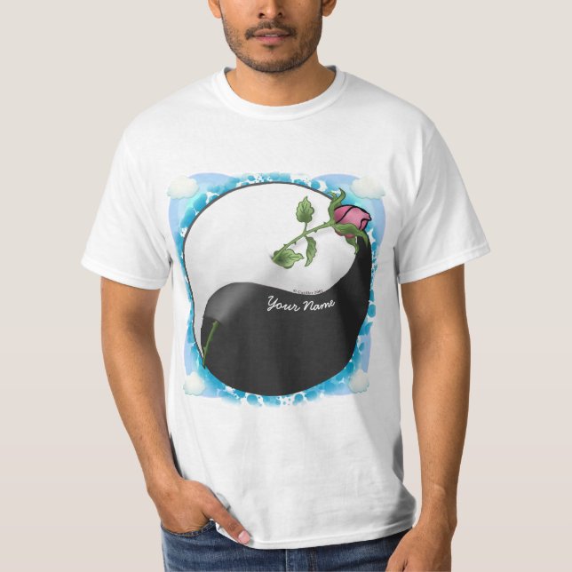 camiseta de yin yang Rosa boda (Anverso)