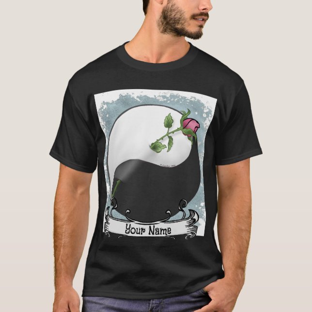 camiseta de yin yang Rosa boda (Anverso)