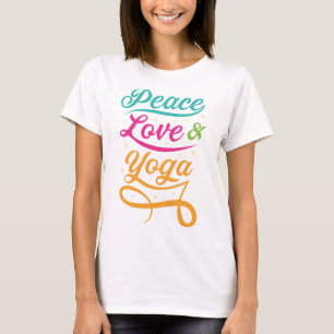 Camiseta de yoga de amor por la paz colorida