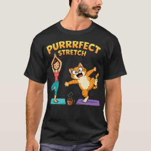 Camiseta de Yoga de Gato Divertido Estiramiento Pe