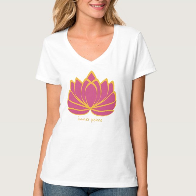 Camiseta de yoga de loto de paz interior (Anverso)
