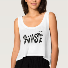 CAMISETA DE YOGA DE NAMASTE CON FLORES DE LA IMPRE