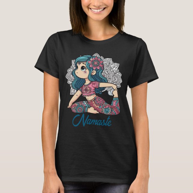Camiseta de yoga de niña linda (Anverso)