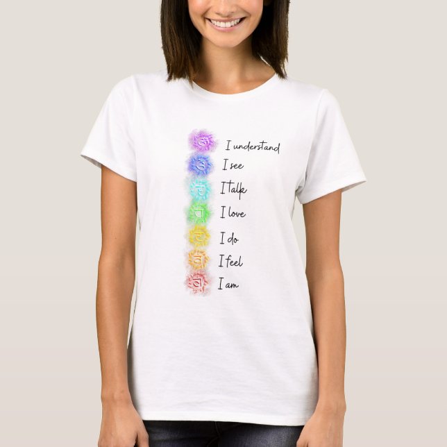 Camiseta de yoga de Siete Chakras (Anverso)