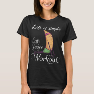 camiseta de yoga para entrenamiento de plátano