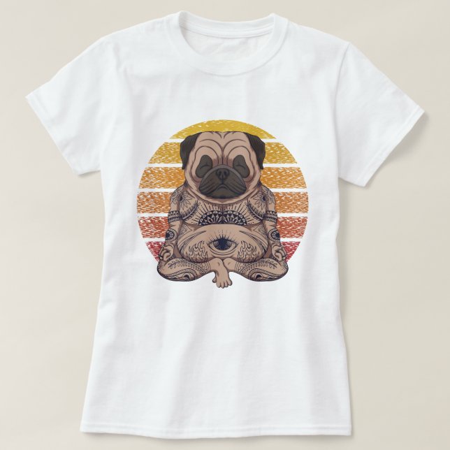 Camiseta de yoga pug (Diseño del anverso)