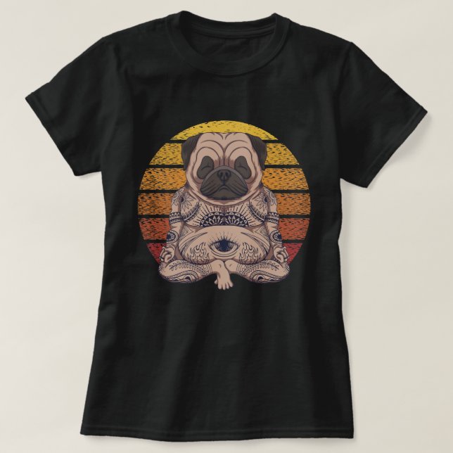 Camiseta de yoga pug (Diseño del anverso)