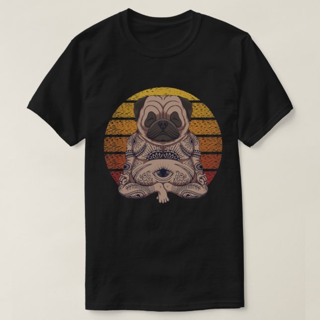 Camiseta de yoga pug (Diseño del anverso)