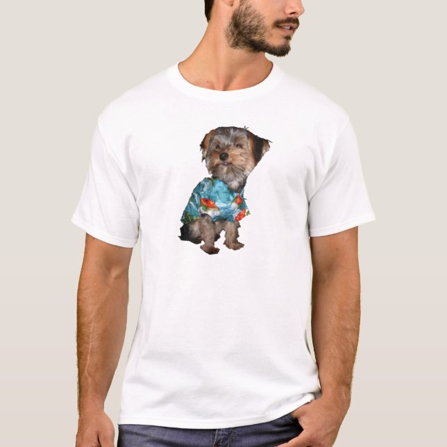 Camiseta de Yorkie de la camisa hawaiana (Anverso)