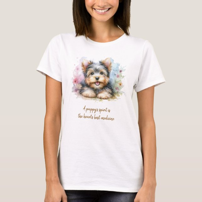 Camiseta de Yorkshire Terrier con cita (Anverso)