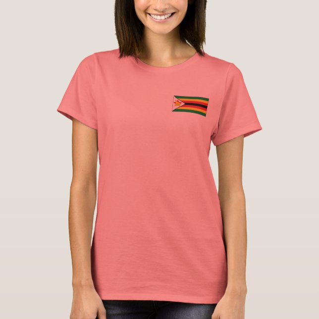 Camiseta de Zimbabwe Bandera + Mapa (Anverso)