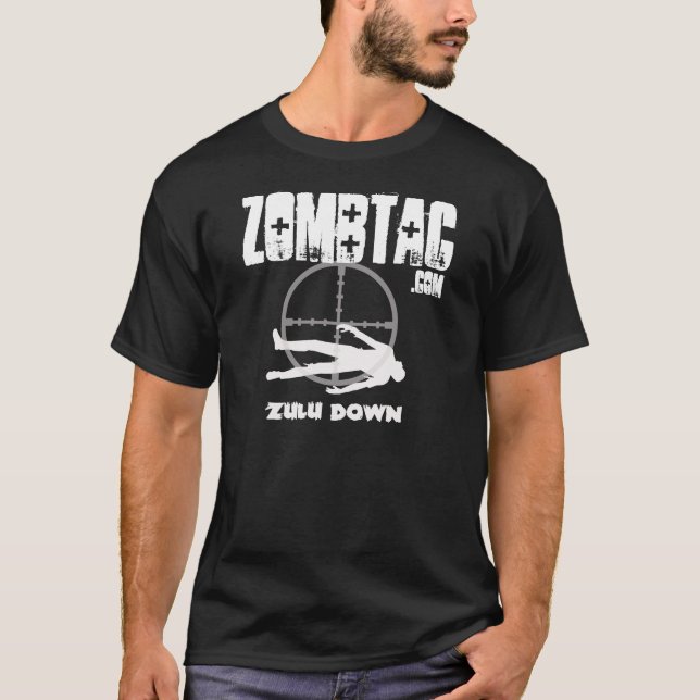 Camiseta De Zombtac del Zulú oscuridad abajo (Anverso)
