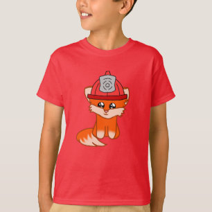 Camiseta de Zorro Bombero con Sombrero de Bombero